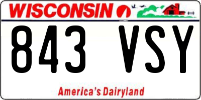 WI license plate 843VSY
