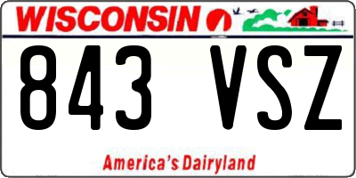WI license plate 843VSZ