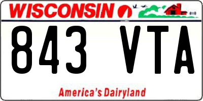WI license plate 843VTA