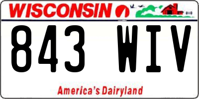 WI license plate 843WIV