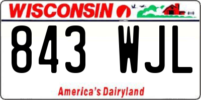 WI license plate 843WJL