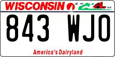 WI license plate 843WJO