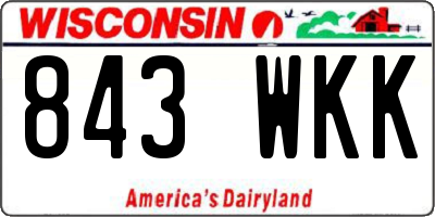 WI license plate 843WKK