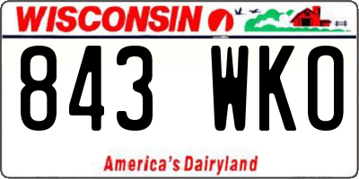 WI license plate 843WKO