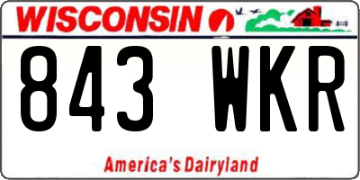 WI license plate 843WKR