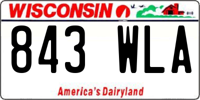 WI license plate 843WLA