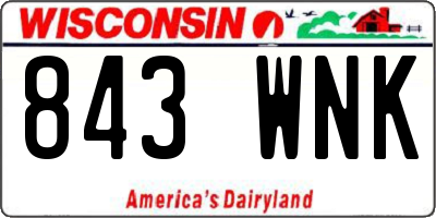 WI license plate 843WNK