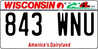 WI license plate 843WNU