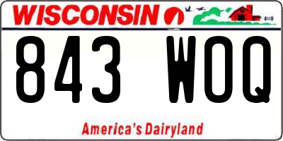 WI license plate 843WOQ