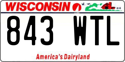 WI license plate 843WTL