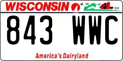 WI license plate 843WWC