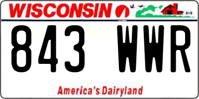 WI license plate 843WWR