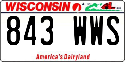 WI license plate 843WWS