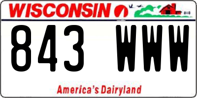 WI license plate 843WWW