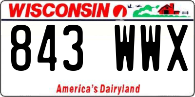 WI license plate 843WWX