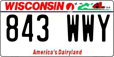 WI license plate 843WWY
