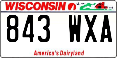 WI license plate 843WXA