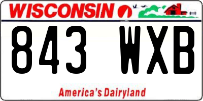 WI license plate 843WXB