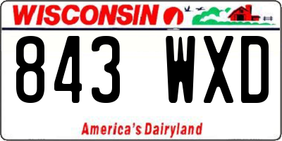 WI license plate 843WXD