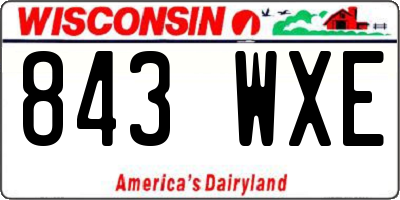 WI license plate 843WXE
