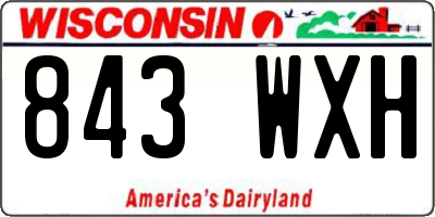 WI license plate 843WXH