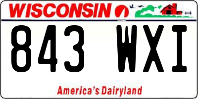 WI license plate 843WXI