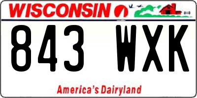 WI license plate 843WXK