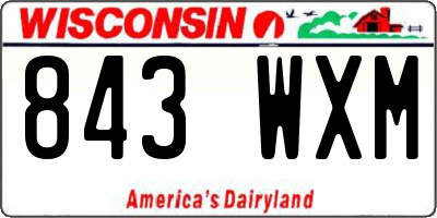 WI license plate 843WXM