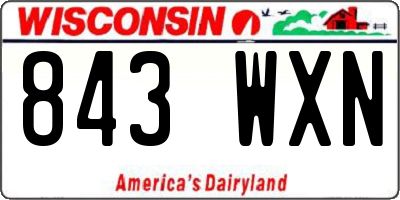 WI license plate 843WXN