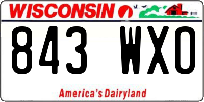 WI license plate 843WXO