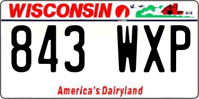 WI license plate 843WXP