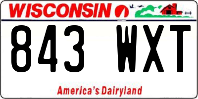 WI license plate 843WXT
