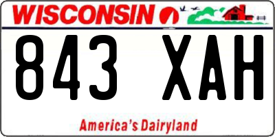 WI license plate 843XAH