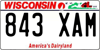 WI license plate 843XAM