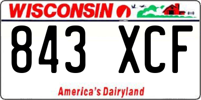 WI license plate 843XCF