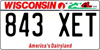 WI license plate 843XET