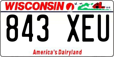WI license plate 843XEU