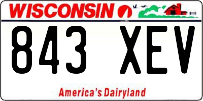 WI license plate 843XEV