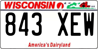 WI license plate 843XEW