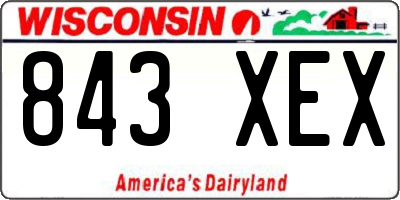 WI license plate 843XEX