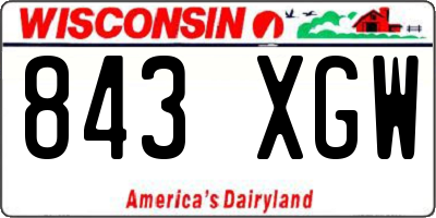WI license plate 843XGW