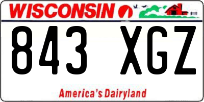 WI license plate 843XGZ