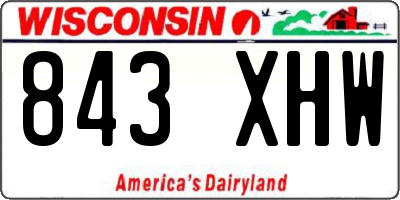 WI license plate 843XHW