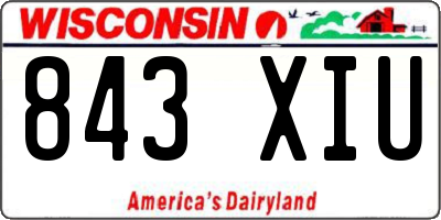 WI license plate 843XIU