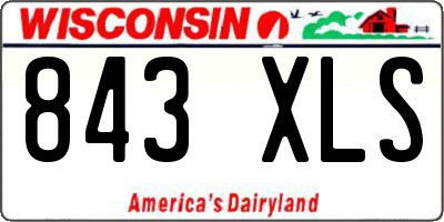WI license plate 843XLS