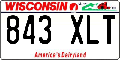 WI license plate 843XLT
