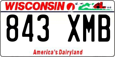 WI license plate 843XMB