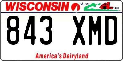 WI license plate 843XMD