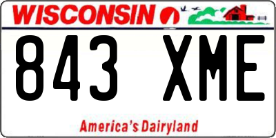 WI license plate 843XME