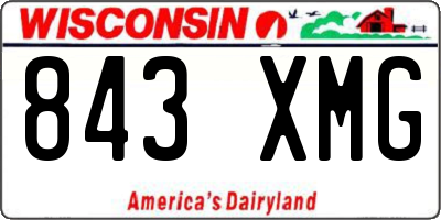 WI license plate 843XMG